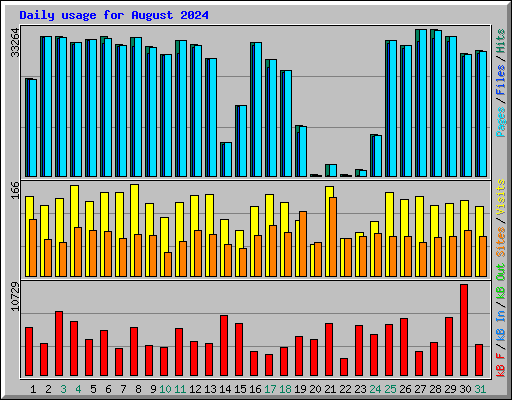 Daily usage for August 2024