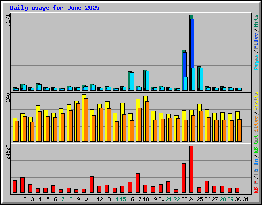 Daily usage for June 2025